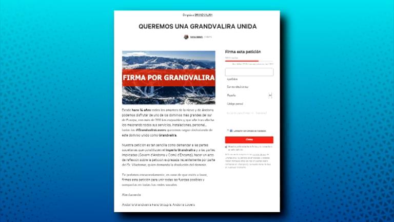 Petició a Change.org per evitar la dissolució de Grandvalira