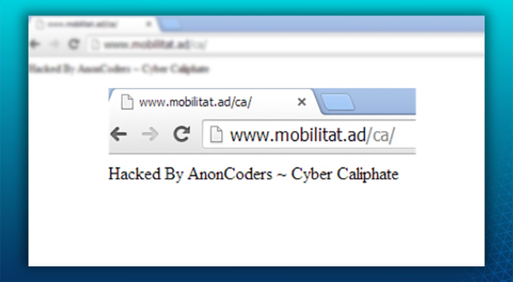 El web www.mobilitat.ad ha estat piratejat aquesta tarda per un h