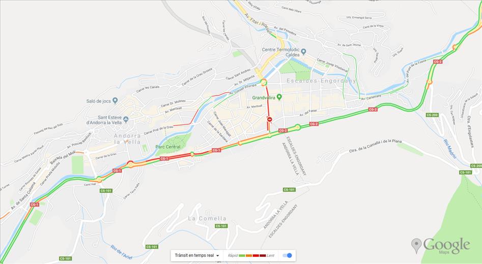 El mapa de trànsit en temps real, Google Traffic, ja &eacu