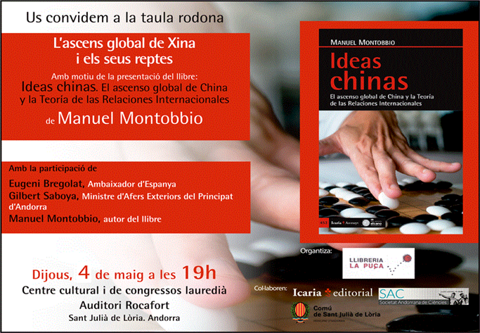 Demà, presentació d'"Ideas chinas", el darrer llibre de Manuel Montobbio