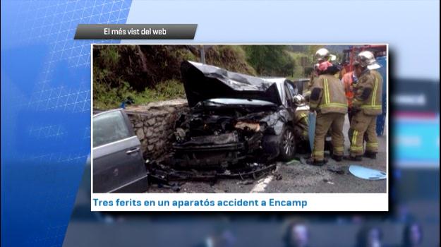 El xoc entre dos vehicles a Encamp i la visita d'Hollande, el més vist al web