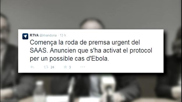 El seguiment del protocol per l'Ebola, minut a minut, a Andorra Difusió