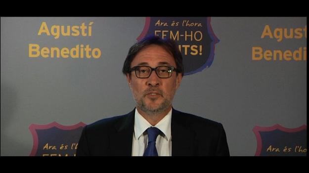 El precandidat Agustí Benedito trasllada les seves propostes als socis del Barça del país