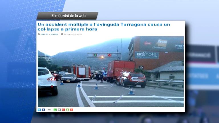 L'accident múltiple a la rotonda de Prada Casadet, el més vist de la setmana a Andorra Difusió