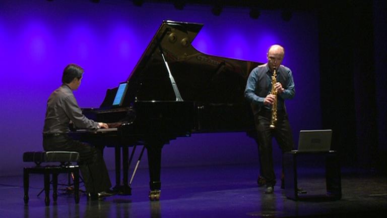 El pianista Takahiro Mita i el saxofonista Vincent David actuen al Centre de Congressos