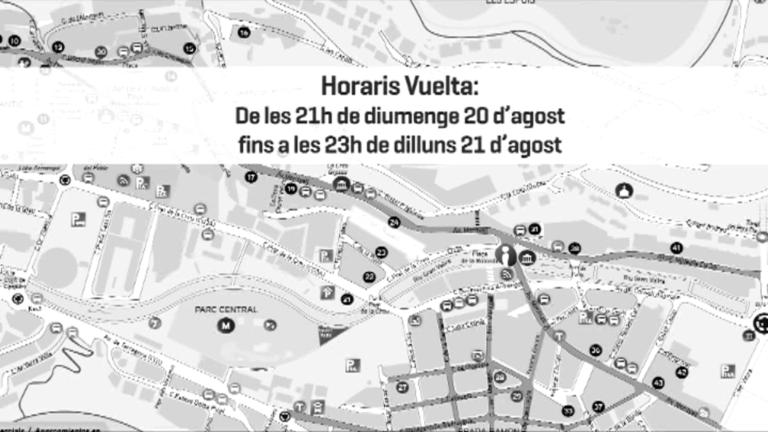 Afectacions de trànsit per la Vuelta: tancaments d'aparcaments i circulació per la plaça de la Rotonda