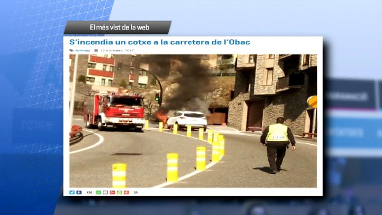 L'incendi d'un vehicle i l'estada a Andorra de Cristiano Ronaldo, el més vist de la setmana