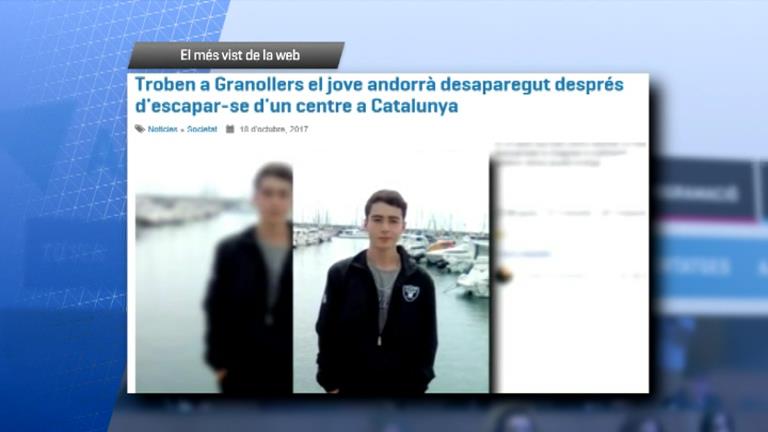 La desaparició del jove de 15 anys, el més vist a Andorra Difusió