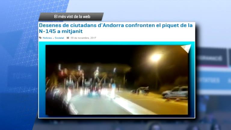 Les notícies sobre el talls a la N-145 es mantenen com les informacions més vistes a Andorra Difusió