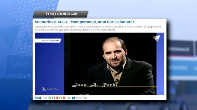 El "Memòries d'arxiu" amb l'entrevista a Carles Sabater, el més vist de la setmana