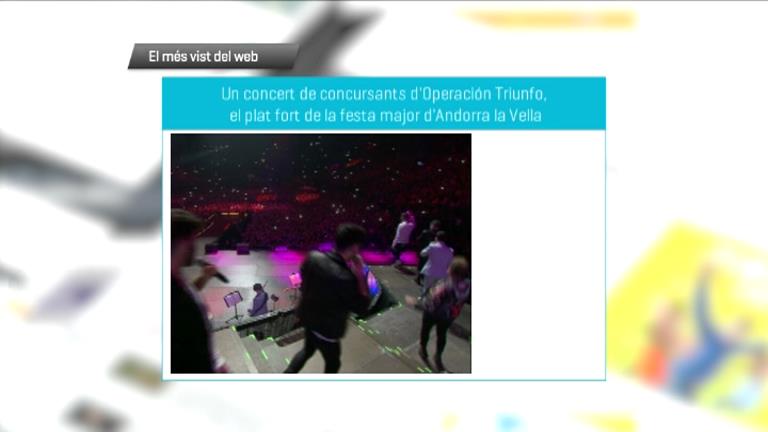 L'anunci del concert dels concursants d'OT a Andorra la Vella, el més vist de la setmana