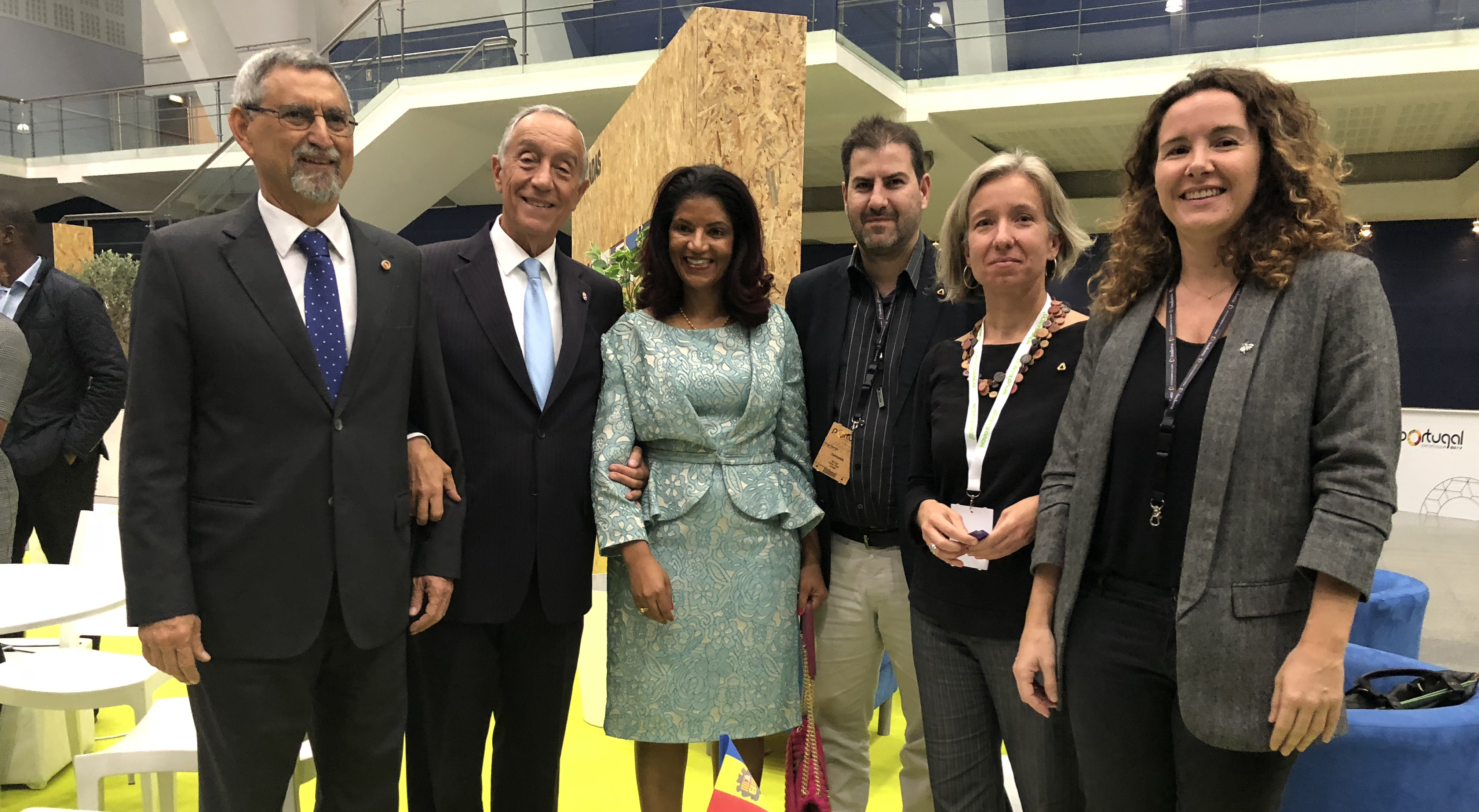 Els presidents de Portugal i Cap Verd visiten la delegació d'Andorra al Fòrum Portugal Exportador 2017