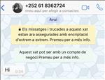 Andorra Telecom denuncia un intent de 'phishing' a través d'un missatge de WhatsApp o Telegram 