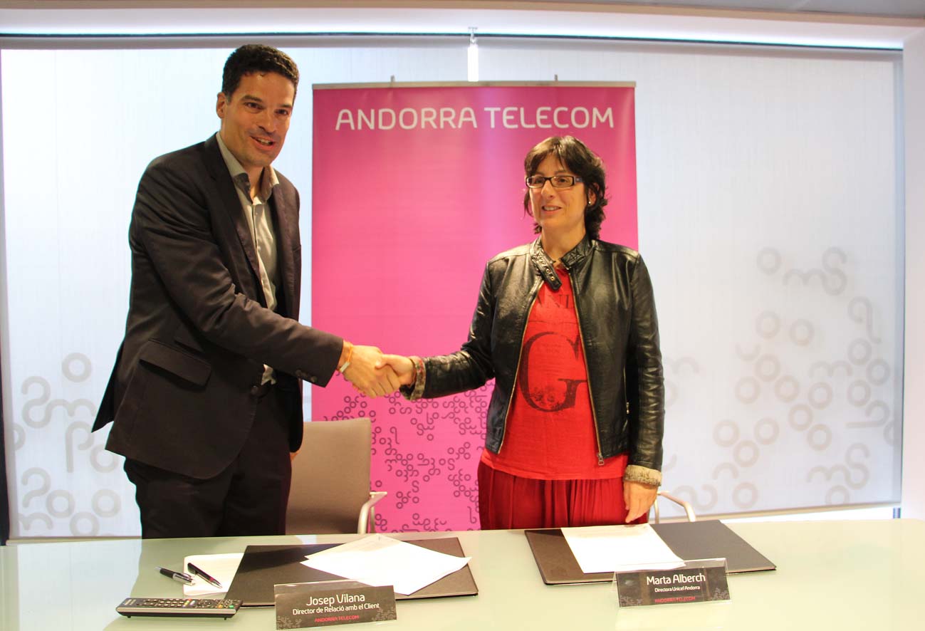Andorra Telecom i Unicef renoven el conveni per a la cessió dels telèfons solidaris 120 i 606