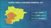 Alerta per perill d'incendi forestal alt al sud i al centre del país