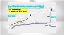 Canvis de circulació a l'avinguda d'Enclar entre Santa Coloma i Sant Julià fins al 29 de maig