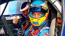 Fernando Alonso pilota sobre el gel del circuit Andorra-Pas de la Casa
