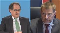 Lluís Alsina Àlvarez de Morabanc i Xavier Cornella Castel de Crèdit Andorrà, president i vicepresident d'Andorran Banking