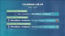 El MoraBanc començarà la temporada de LEB or a Castelló el 7 d'octubre
