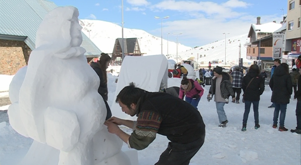 Molt de nivell i alta participació en el concurs d'escultures de neu del Pas de la Casa