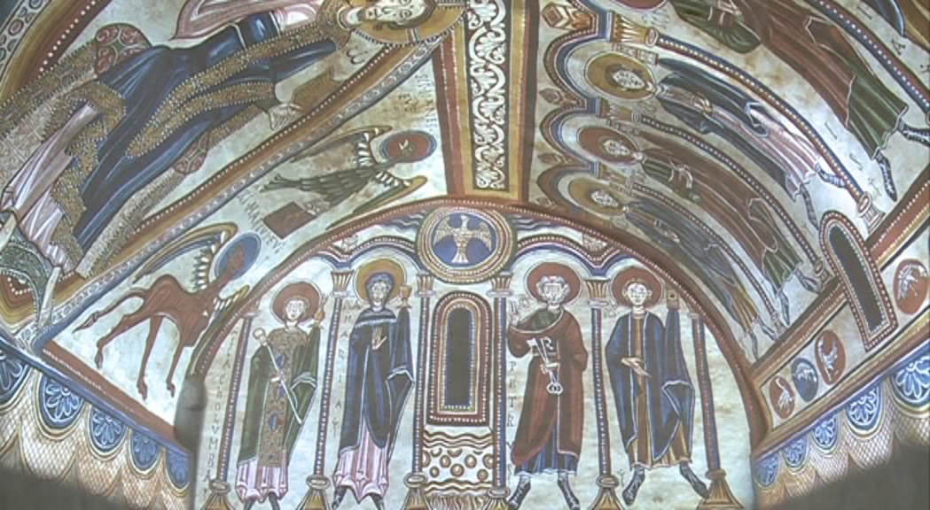 L'església de Santa Coloma estrena la recreació visual dels frescos originals