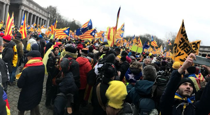 Veïns d'Andorra se sumen a la manifestació per Catalunya a Brussel·les