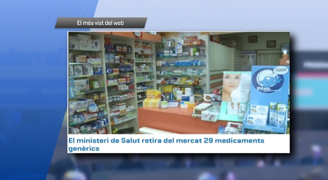 La llista de medicaments retirats pel ministeri de Salut és el més vist al web
