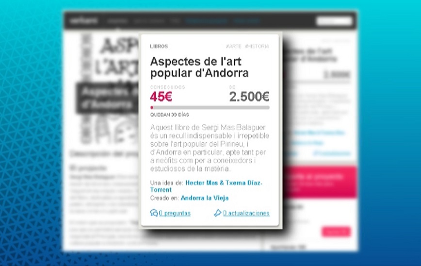 Sergi Mas llança una campanya de micromecenatge per publicar "Aspectes de l'art popular d'Andorra"
