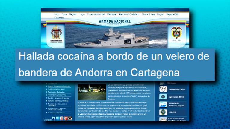 Comissats 103 kg de cocaïna en un veler amb bandera andorrana a Colòmbia