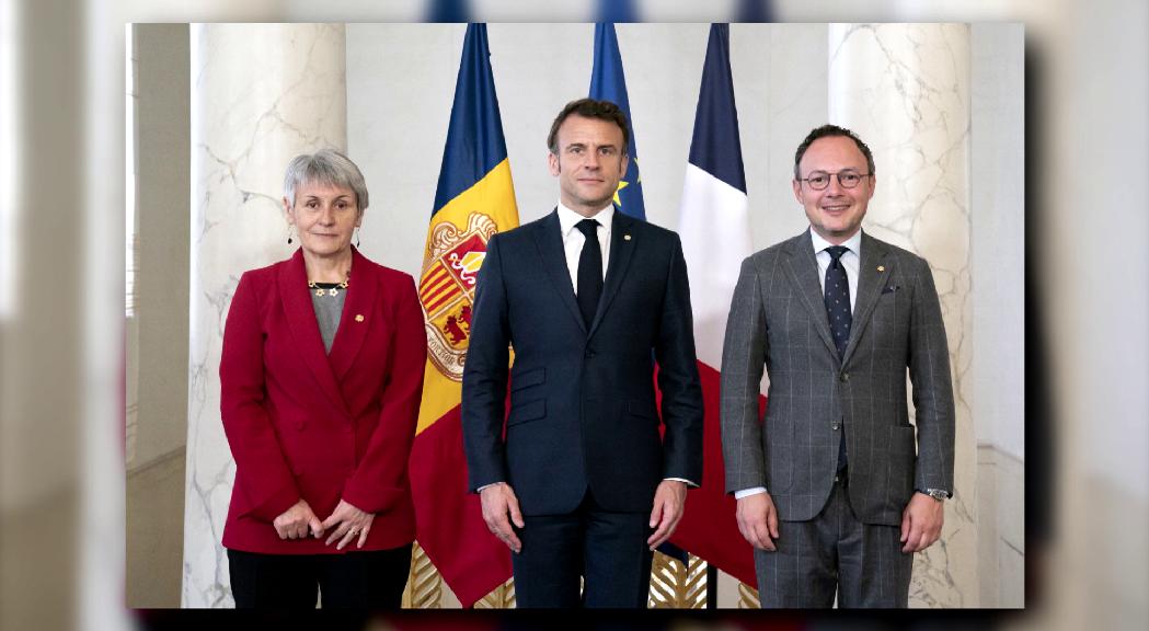 L'acord d'associació amb la Unió Europea centra bona part de la reunió entre Xavier Espot, Roser Suñé i Emmanuel Macron