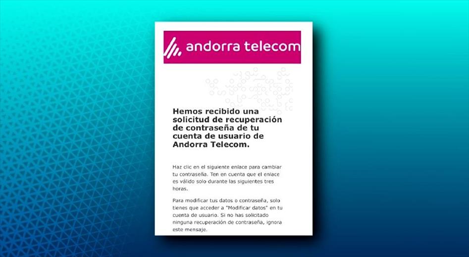 Andorra Telecom està advertint els seus clients sobre un i