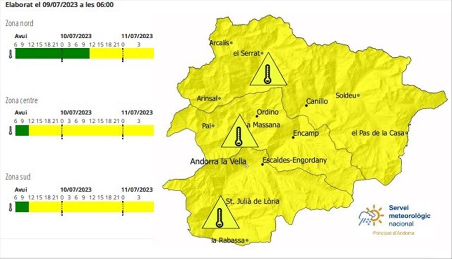 El Servei meteorològic d'Andorra ha activat 