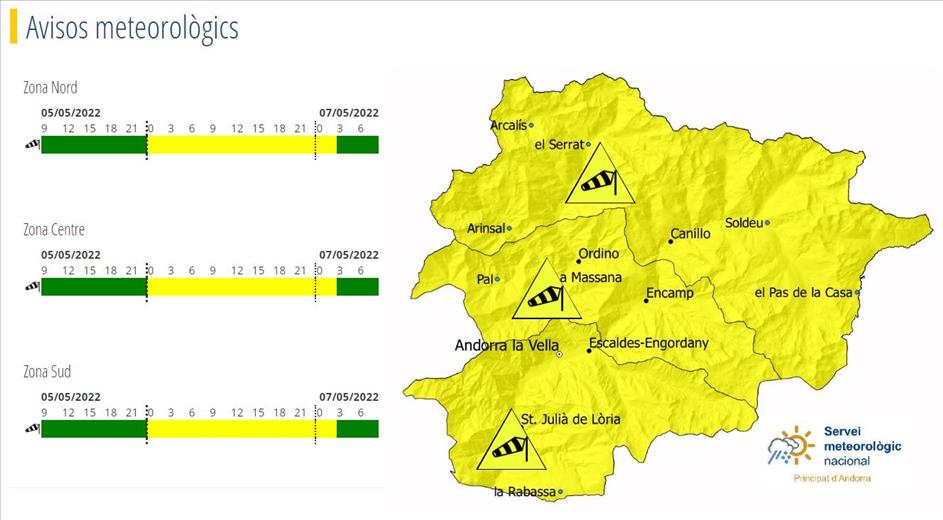 El Servei Meteorològic d'Andorra ha activat l'av&i