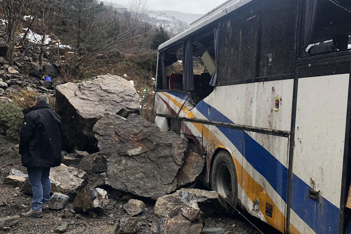 Diversos autobusos de la companyia Viatges Espanya van patir dany