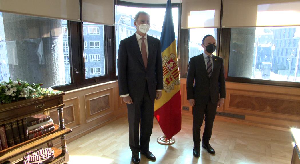 Espot assenyala el bon veïnatge entre Andorra i Espanya després de la reunió amb el rei Felip VI