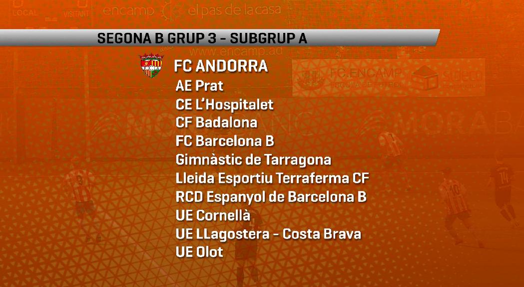 El Futbol Club Andorra ja coneix els rivals i la data d'inici