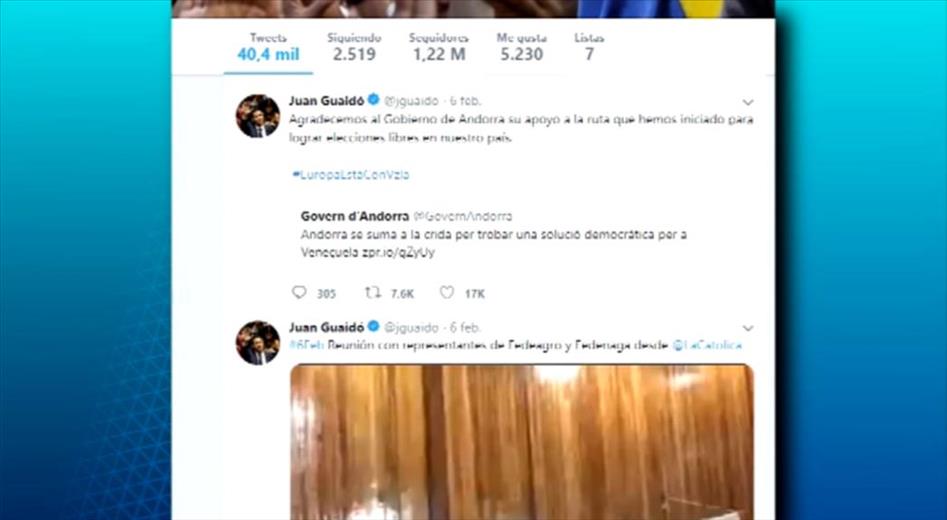 Juan Guaidó ha agraït públicament a trav&eacut