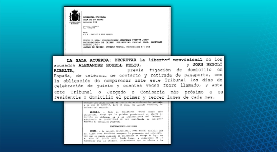 Llibertat condicional sense fiança per a Joan Besolí i Sandro Rosell