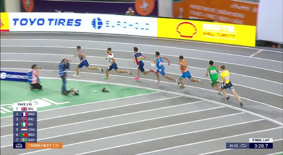 Rècord d'Andorra de Pol Moya en la prova de 1.500 metres en l'Eur
