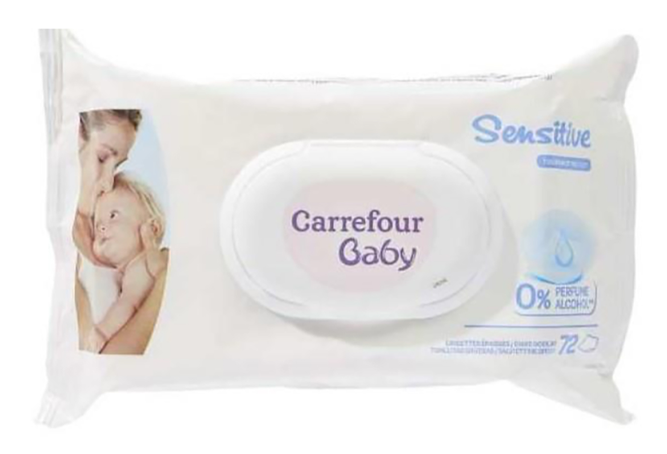 Les tovalloletes Carrefour Baby Sensitive de 72 unitats han queda
