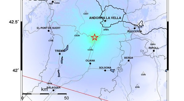 Un terratrèmol de magnitud 4,2 a Montferrer i Castellbò es nota a Andorra