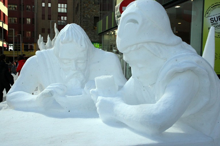 Escultures de gel al Pas de la Casa